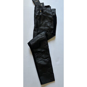 Versace Women's Black Leather/Fabric Pants 6 US (40 Euro) 1014419 NWT $2100